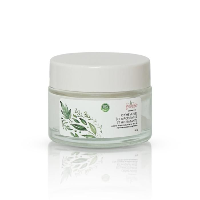 Crème Éclaircissante/Hydratante - BIO LIFE - 500g - Enrichie en DermaWhite - Non Grasse - Tous Types de Peau
