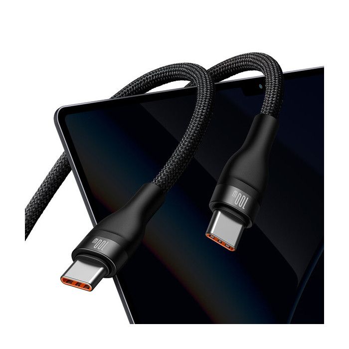 Câble de chargement - Baseus - Type-C vers C+C - 100 W - 1,5 m - Noir