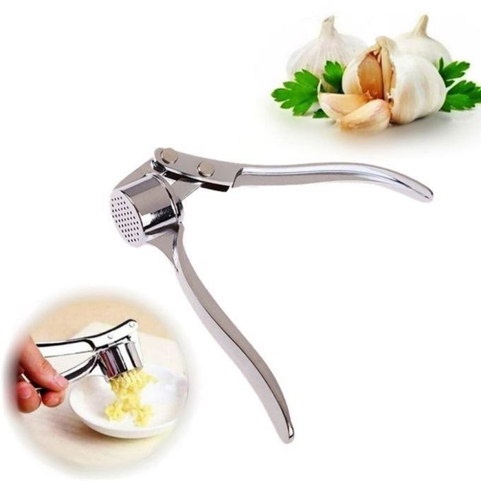 Presse-ail Manuel en Acier Inoxydable - Broyeur de Gingembre - Argent