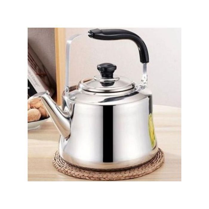 Bouilloire manuelle - GENERIC - Inox Gris - 3 Litres - Sifflet - Poignées Bakélite