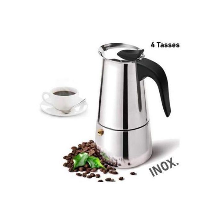 Cafetière Expresso Acier Inoxydable: Machine à Café Moka, 4 Tasses