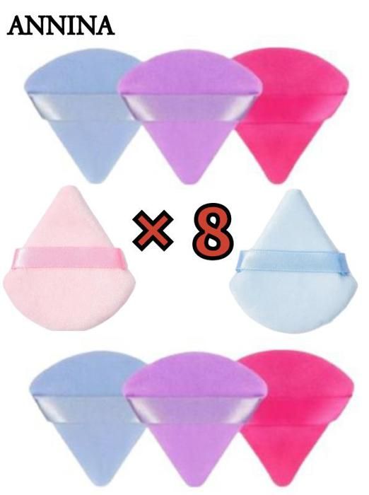 Éponges à Poudre , Houppettes ,lot de 8 Éponges de Couleurs Aléatoires.