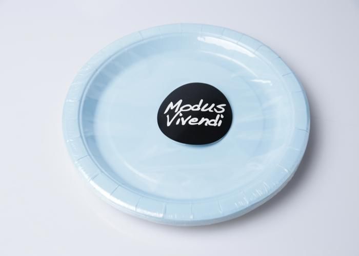 10 ASSIETTES EN PAPIER BLEU CIEL MODUS VIVENDI 23CM