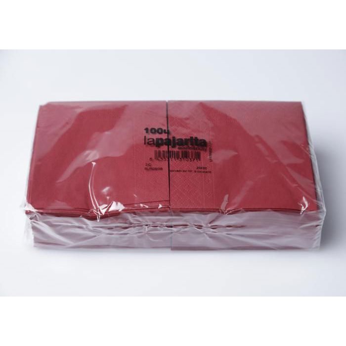 Serviettes - GENERIC - Bordeaux - 20x20 cm - 100 pièces - Lavables