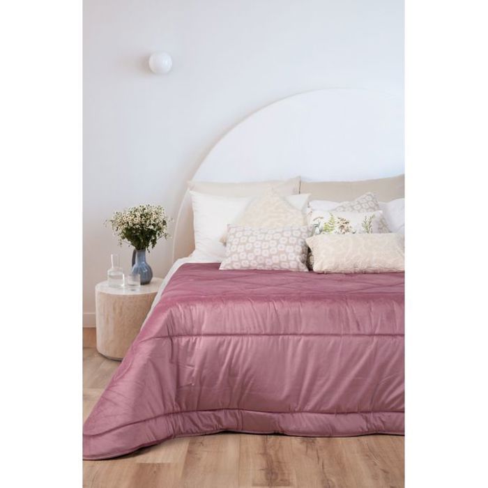 Couverture Douce Double Face Velvet Portugal - Rose - 240x220cm