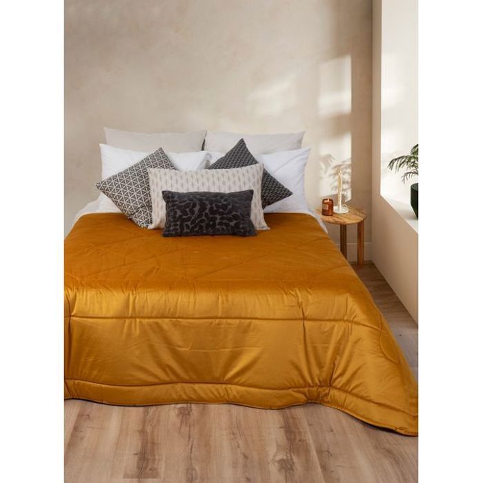 Couverture Portugal Luxe Extra Douce Velvet - Moutarde - 240cm x 220cm