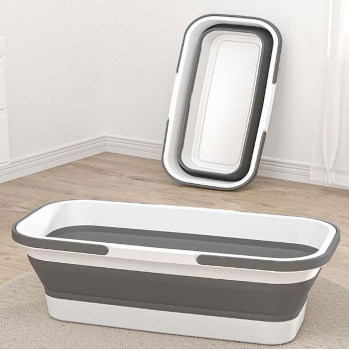 Bassin compact pliable avec poignées, parfait pour les activités extérieures