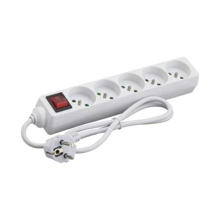 Rallonge Multiprise 5 Prises - 1.5m - Blanc