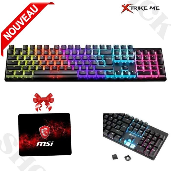 Clavier Mécanique Gamer XTRIKE GK-915, Blue Switch Rainbow