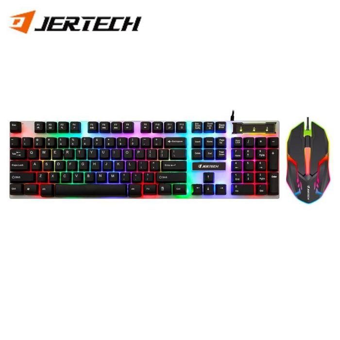 Pack de clavier et souris de jeu Jertech KM170 Combo RGB coloré rétroéclairé Clavier et souris RGB