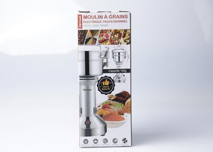 Moulin à épices/café - DENWA - 700W - 150g - Broyage rapide et uniforme - Gris