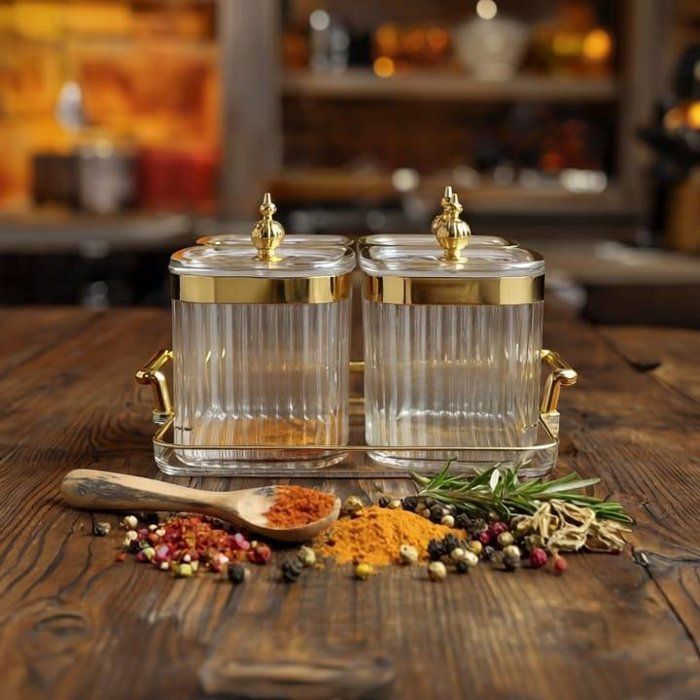 Ensemble plateau avec 4 boîtes - AYA HOME - Transparent - Pixiglace - Rond - Pratique et élégant