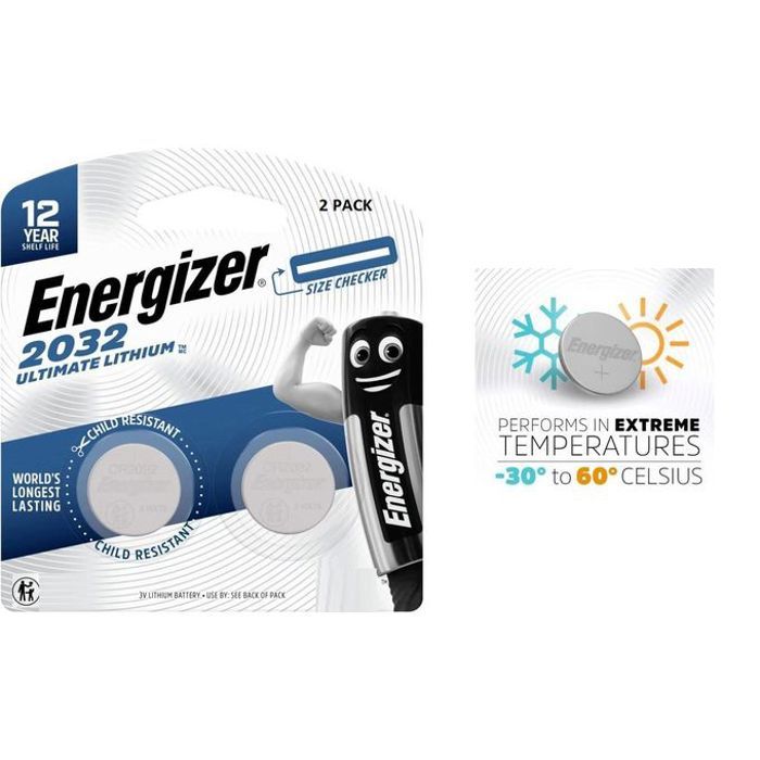 Energizer Piles bouton au ultimate lithium 2032 3V Ultimate (2 pièces) CR2032