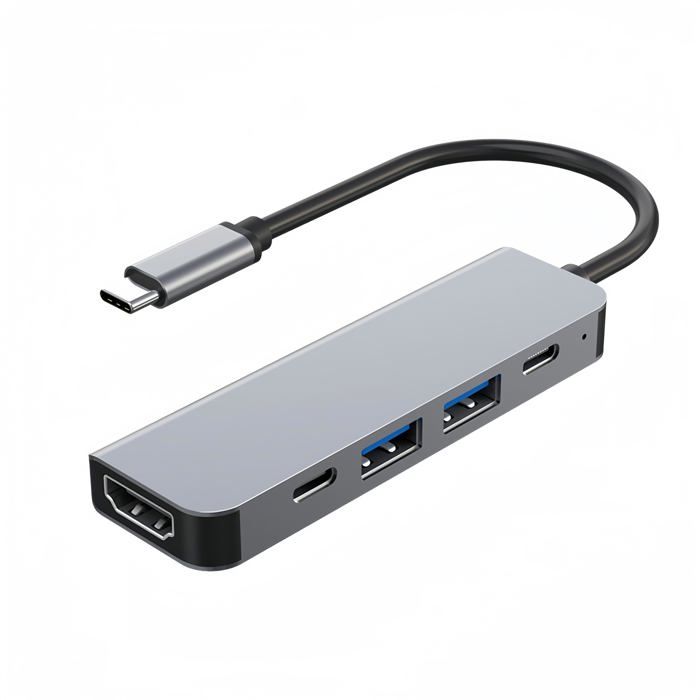 Adaptateur HUB 5 in 1 USB-C avec HDMI, 2 ports USB et 2 USB-C