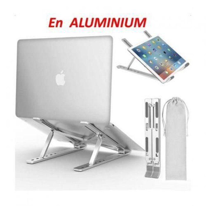 support PC portable réglable en aluminium pliable à 7 niveaux pour MacBook Air Pro,PC,iPad,Notebook,Tablette