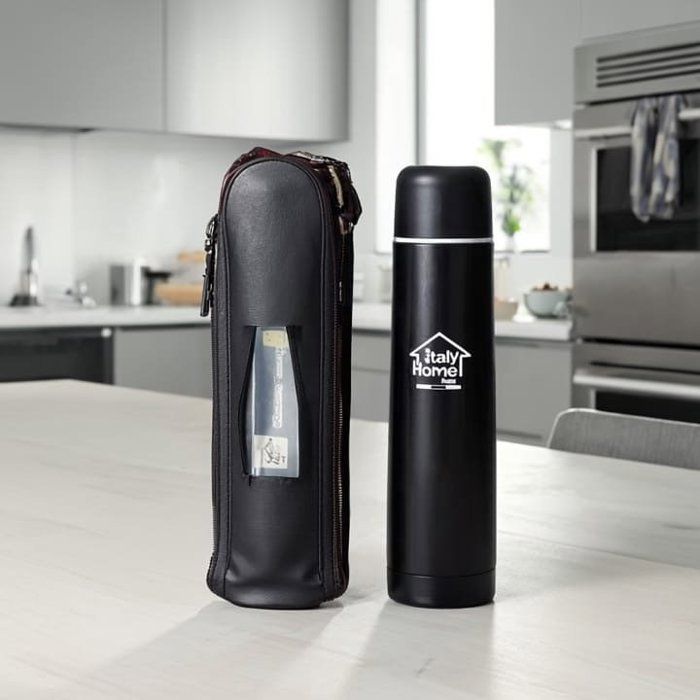 Thermos - Luxe - 1L - Noir - Acier Inoxydable - Isolation Sous Vide