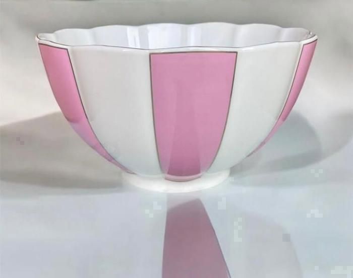Bol - MARQUE - 22 cm - Porcelaine - Rose - Compatible lave-vaisselle