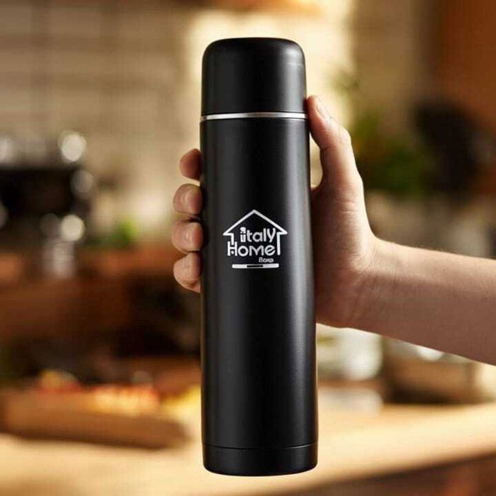 Thermos - THERMOS DE LUXE - 0,75L - Garde le froid et le chaud 24h - Acier inoxydable - Noir-satisfait ou remboursé best seller