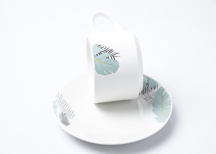 Tasse en Porcelaine - 12PCS - 220ml - Sous-tasse - Blanc