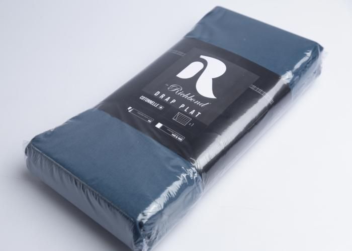 Drap Plat - RICHBOND - Coton - 180x270 cm - Vert Canard - Lavable en machine