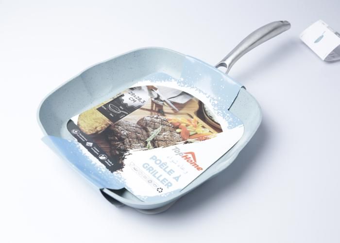 Poêle à Grille - Aluminium/Céramique - 28 cm - Anti-adhésive - Compatible tous feux