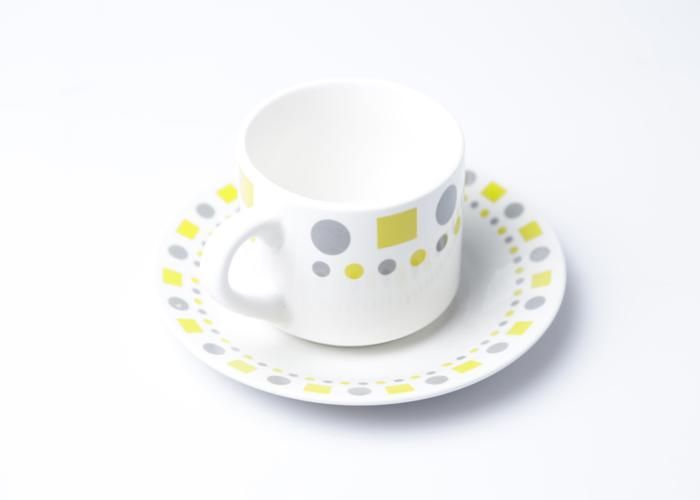 Tasse en Porcelaine - 12PCS - 220ml - Sous-tasse - Compatible Lave-Vaisselle