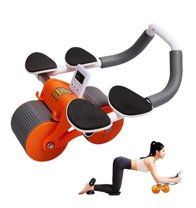 Roue Abdominale 2-en-1 avec Rebond Automatique et Support de Coude