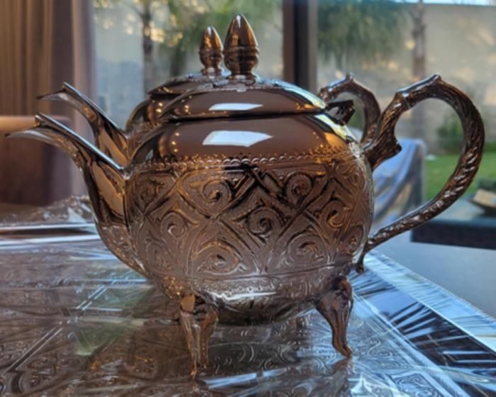 Théière - RITUAL - Yacouta - Laiton nickelé - Artisanale - 10 à 12 verres