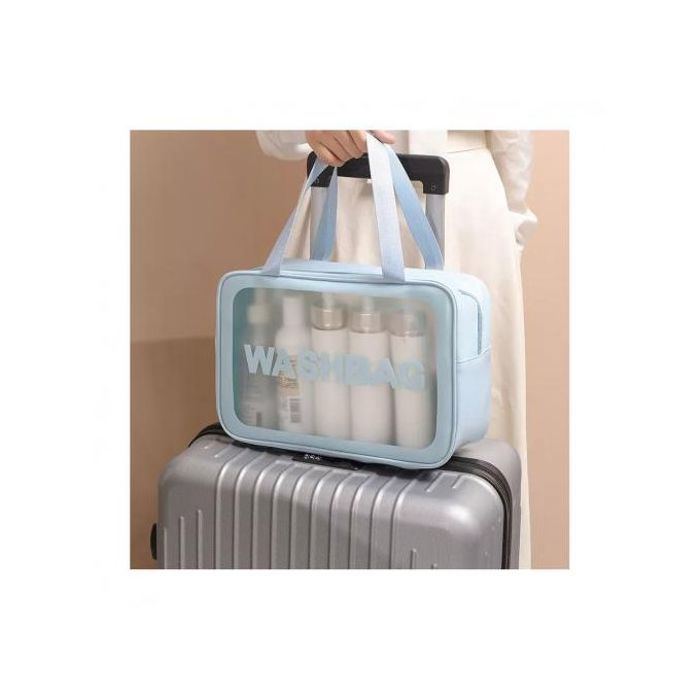 Trousse de Toilette Imperméable pour Voyage - Bleu - PU