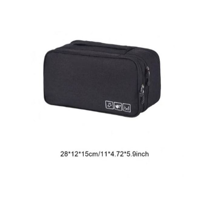 Trousse de Rangement Pliable Multifonction Noir - Nylon Imperméable