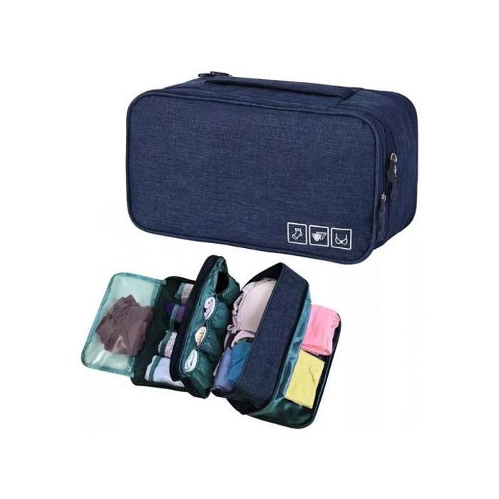 Trousse de Rangement Pliable Multifonction Bleu Marine - Nylon Imperméable