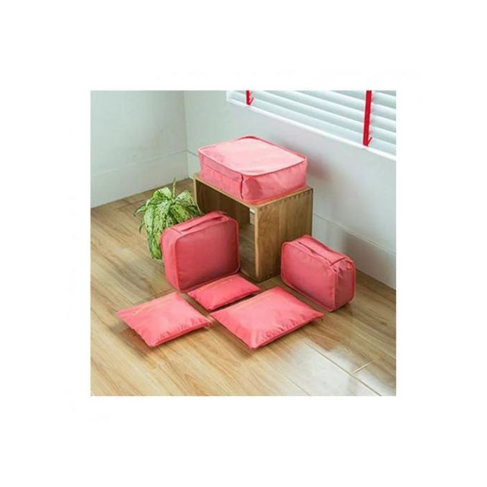 Ensemble 6 Pièces Organiseurs de Bagages - Rose