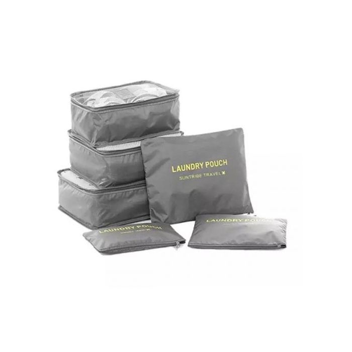 Ensemble 6 Pièces d'Organiseurs de Bagages, Gris