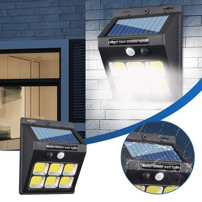 Applique Murale Solaire à LED - Extérieur - Jardin - Noir