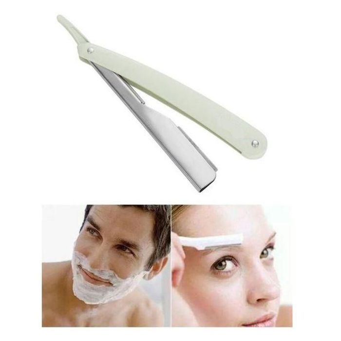 Rasoir droit professionnel pliable - Pour coiffeur et usage personnel - Lames en acier inoxydable