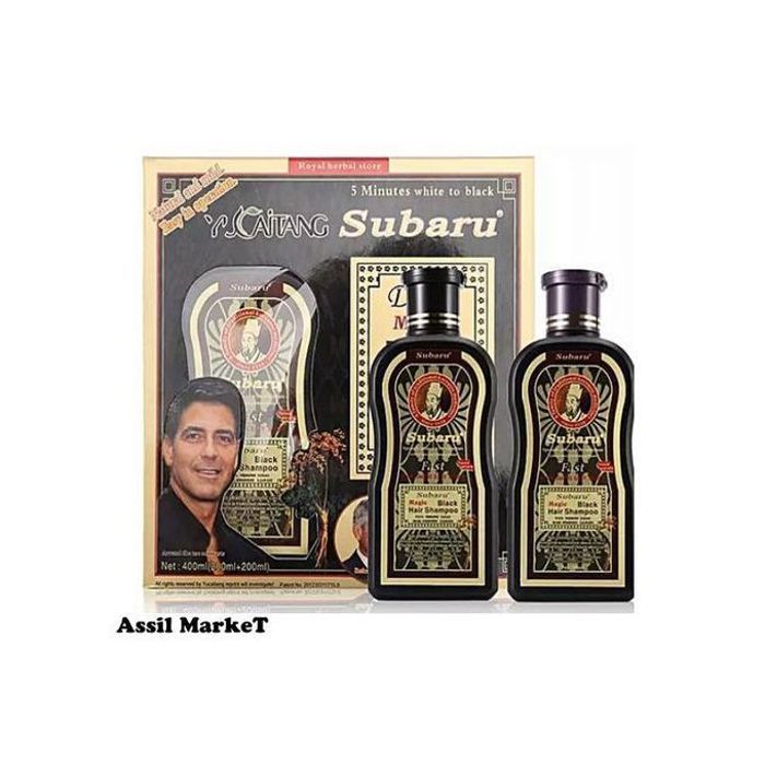 Shampoing Colorant Noir - Subaru - 200 ML + 200 ML - Cheveux Noirs