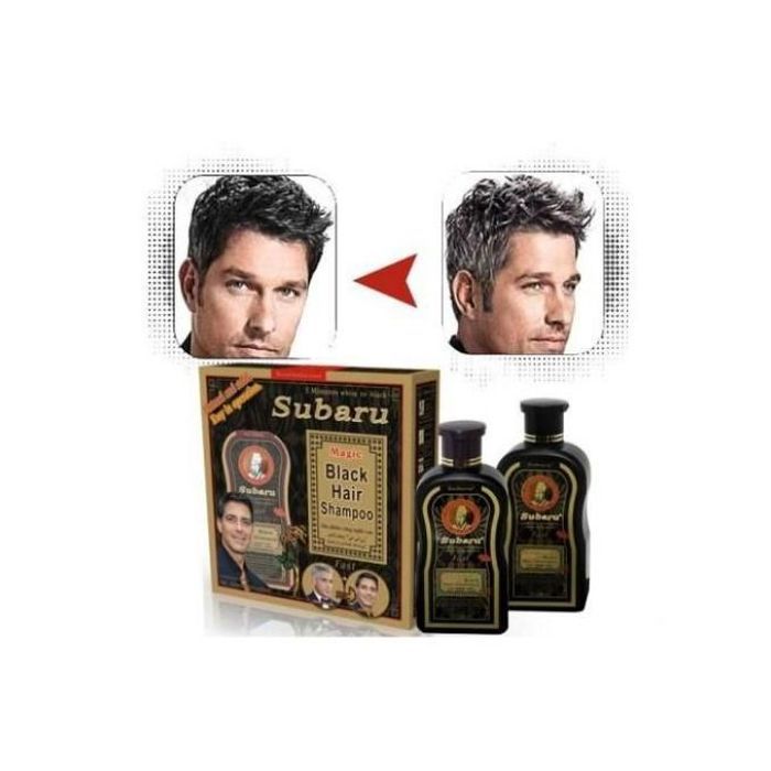 Shampoing Colorant Noir Subaru - Cheveux Noirs en 5 Minutes (200ml + 200ml)