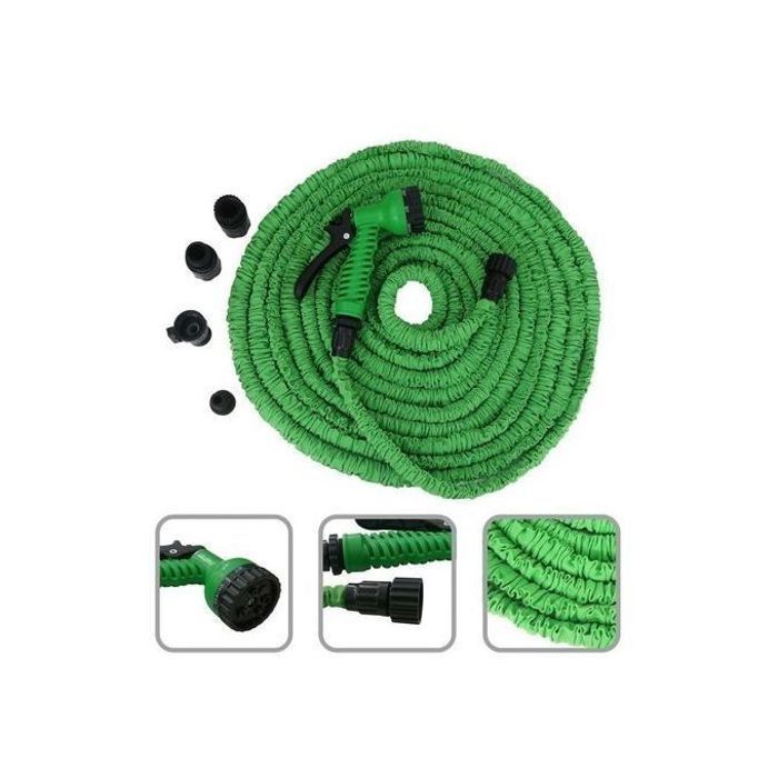 Tuyau d'Arrosage Extensible - 30M - Vert - Rétractable