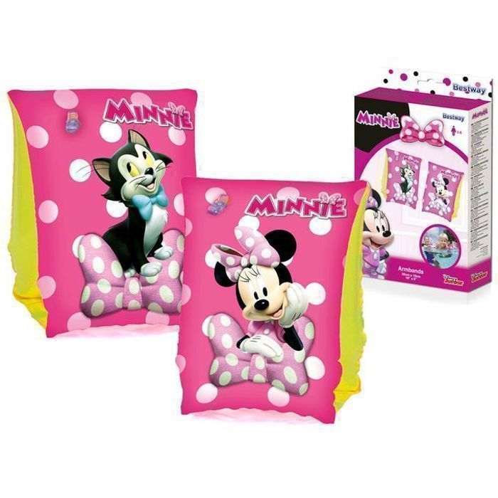 Brassards de Natation Enfant - Bestway - Minnie - Flottabilité 30N - 2 chambres - Rose