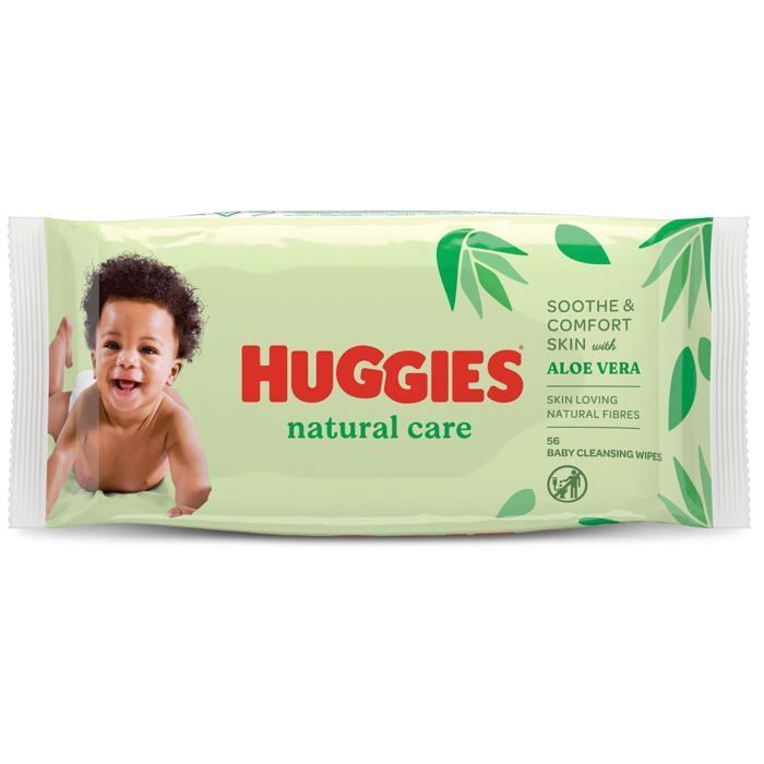 Huggies - Pack 2 Lingettes Natural Care - 56 Unités