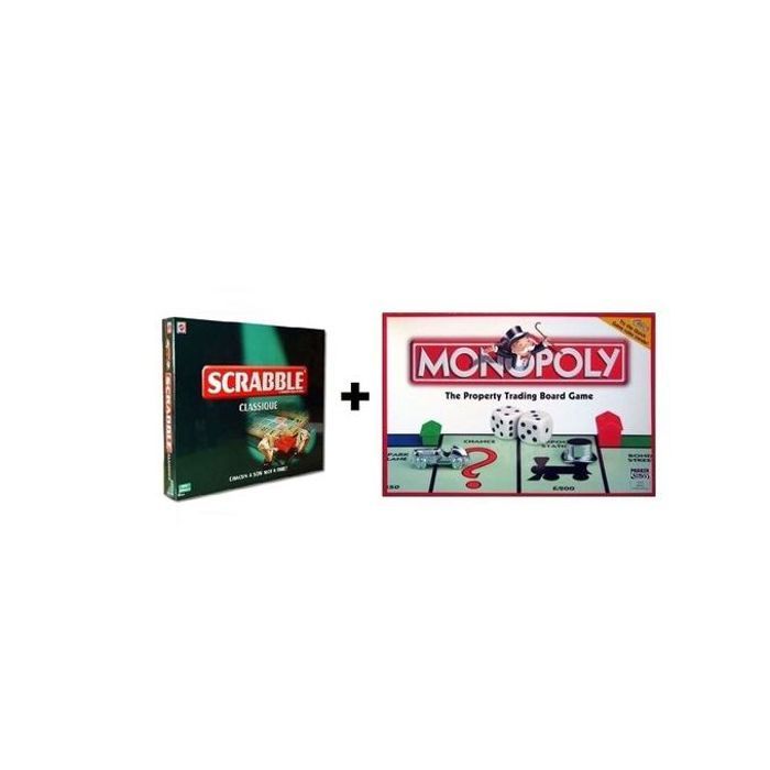 Pack Monopoly + Scrabble - Jeux de société pour tous les âges