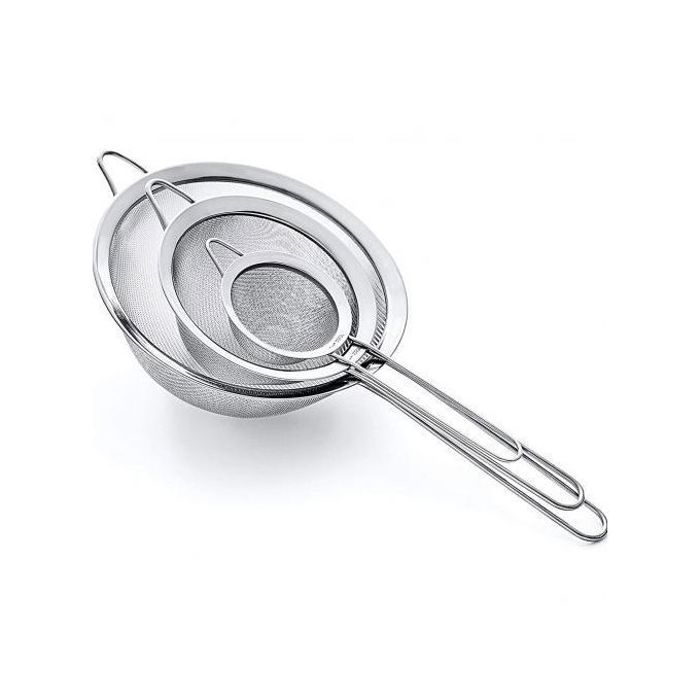 Passoires de Cuisine en Inox - 3 Tamis à Mailles Fines
