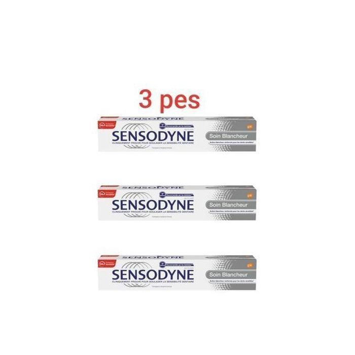Sensodyne - Pack de 3 Dentifrices Soin Blancheur