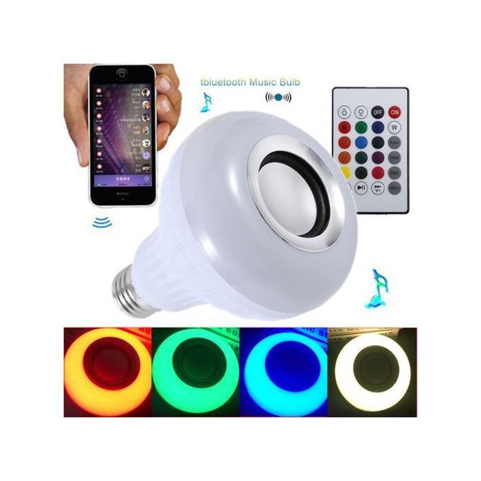 Ampoule LED RGB avec Haut-Parleur Bluetooth - 12W - E27