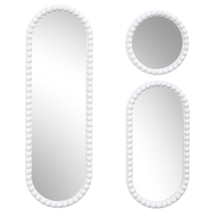MIROIR CORFU BLANC H75CM X3