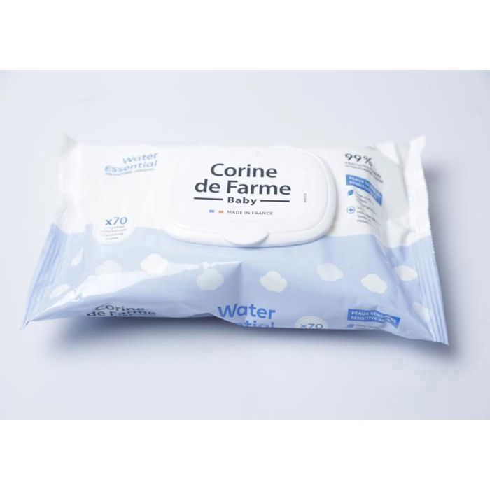 Lingettes - Corine de Farme - Essential - 99% Eau - Hypoallergéniques - Pack de 70
