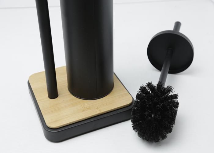 SET PORTE-PAPIER HYGIÉNIQUE ET BROSSE  W.C NOIR
