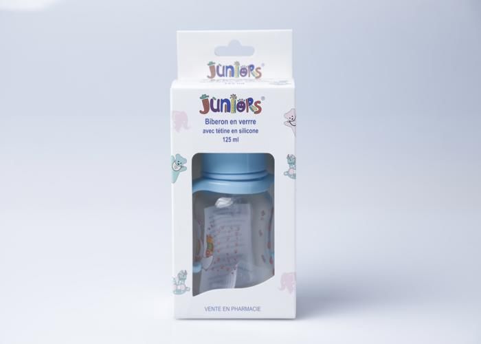 BIBERON EN VERRE AVEC POIGNETS 125ML JUNIOR