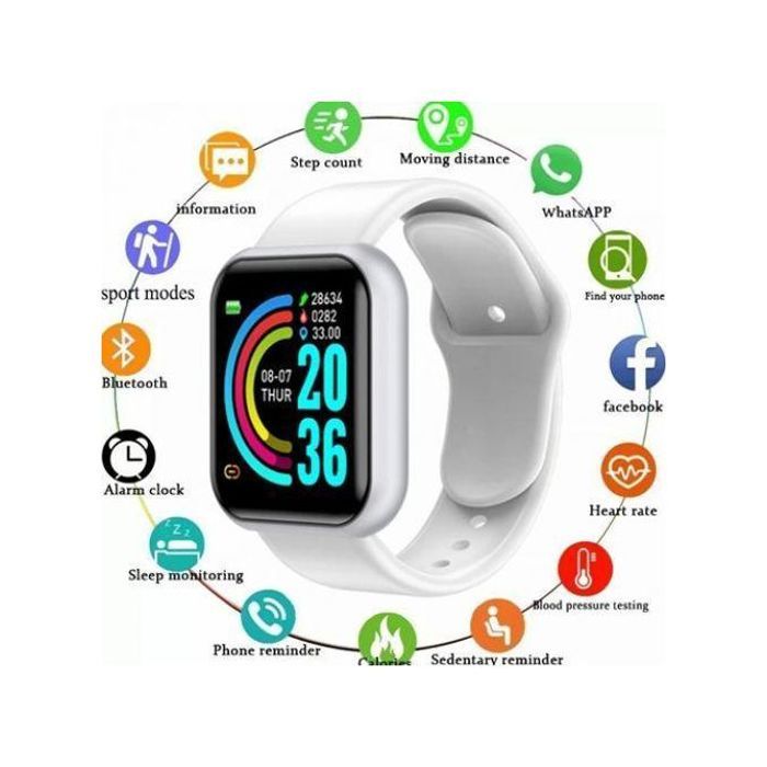 Smartwatch Y68 Pro D20 - Bracelet Fitness, Étanche, Tension Artérielle