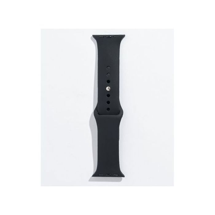 Bracelet en Silicone Noir pour Apple Watch 42mm, 44mm, 45mm - Taille M/L